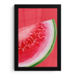 Watermeloen - Rood - Zomers fotolijst zwart zonder passe partout klein -3d