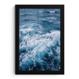Golven - Oceaan - Blauw fotolijst zwart zonder passe partout klein -3d