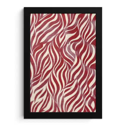 Golvende vormen - Abstract - Rood fotolijst zwart zonder passe partout klein -3d