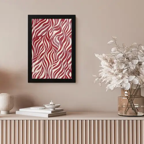 Golvende vormen - Abstract - Rood fotolijst zwart zonder passe partout klein -sfeer5