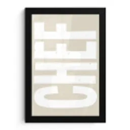 Wit - Chef - Decoratie - Japandi fotolijst zwart zonder passe partout klein -3d
