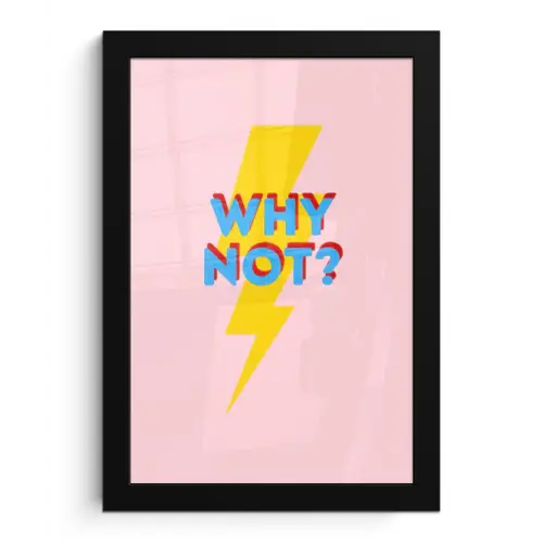 Why not - Bliksem - Roze fotolijst zwart zonder passe partout klein -3d