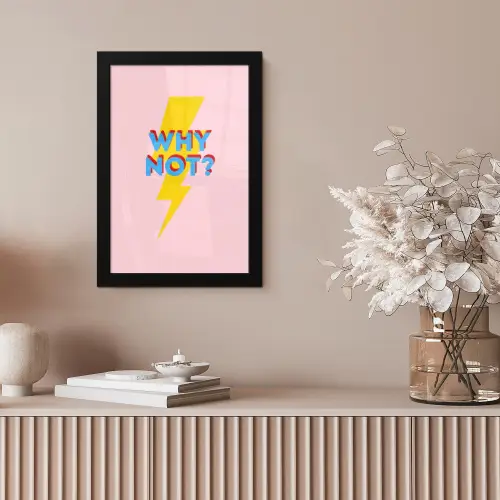 Why not - Bliksem - Roze fotolijst zwart zonder passe partout klein -sfeer5