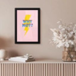 Why not - Bliksem - Roze fotolijst zwart zonder passe partout klein -sfeer5