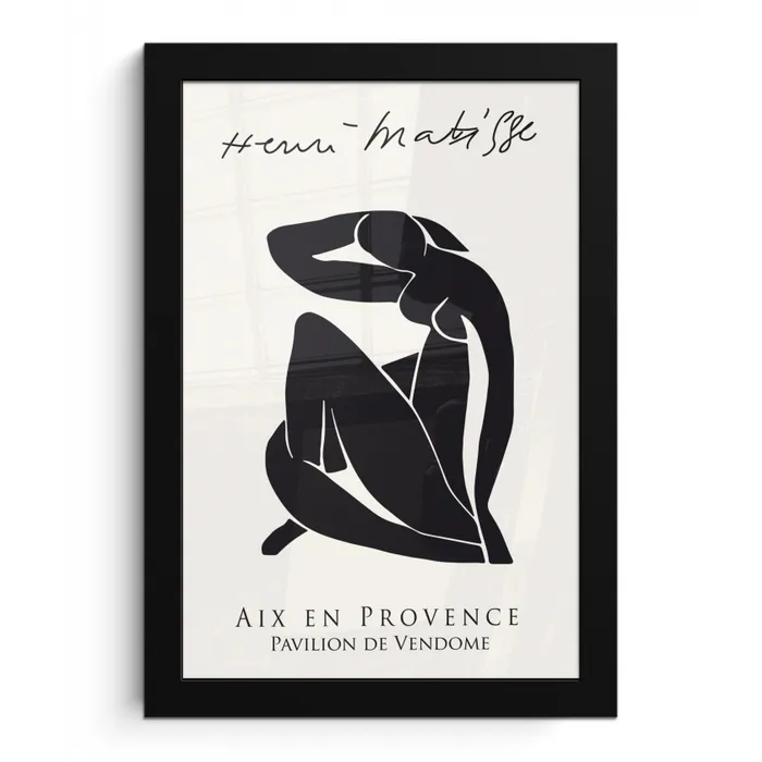 Vrouw - Abstract - Zwart - Henri Matisse fotolijst zwart zonder passe partout klein -3d
