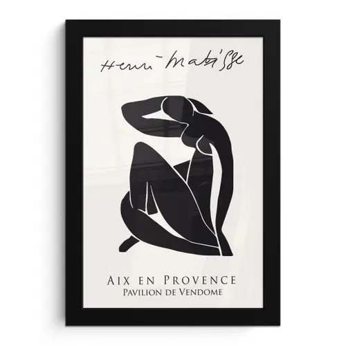Vrouw - Abstract - Zwart - Henri Matisse fotolijst zwart zonder passe partout klein -3d