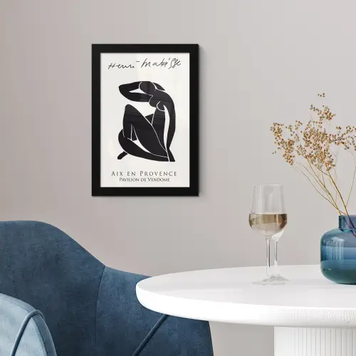 Vrouw - Abstract - Zwart - Henri Matisse fotolijst zwart zonder passe partout klein -sfeer4
