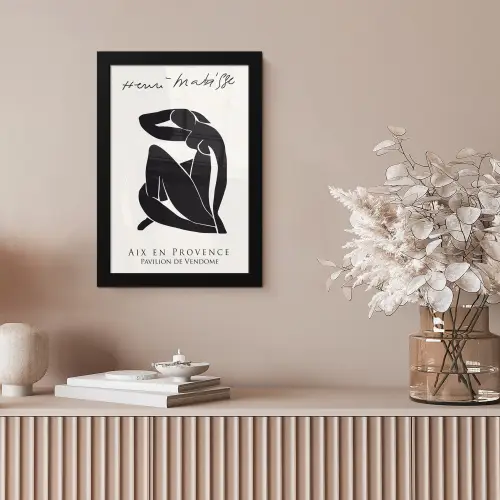 Vrouw - Abstract - Zwart - Henri Matisse fotolijst zwart zonder passe partout klein -sfeer5