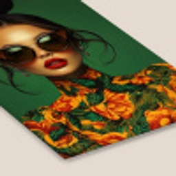 Vrouw - Groen - Modern - Bril - Abstract fotolijst zwart zonder passe partout klein -zsfeer6