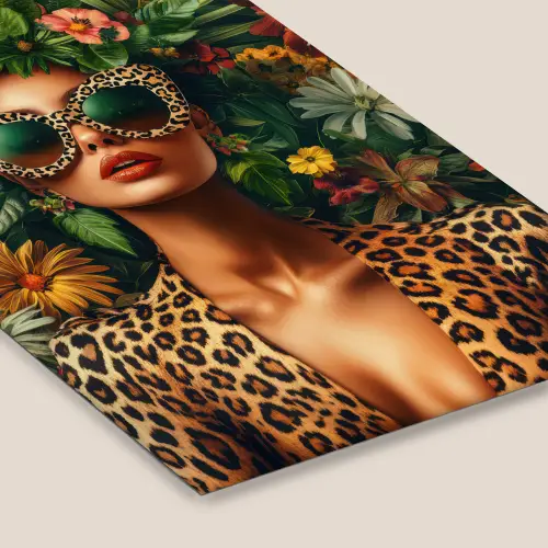 Vrouw - Panterprint - Jungle - Natuur - Luxe fotolijst zwart zonder passe partout klein -zsfeer6