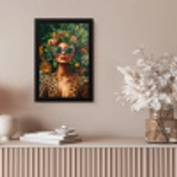 Vrouw - Panterprint - Jungle - Natuur - Luxe fotolijst zwart zonder passe partout klein -sfeer5