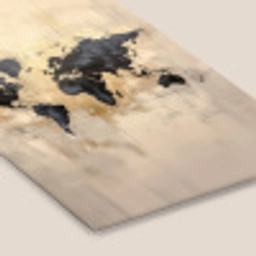 Wereldkaart - Goud - Zwart - Abstract fotolijst zwart zonder passe partout klein -zsfeer6