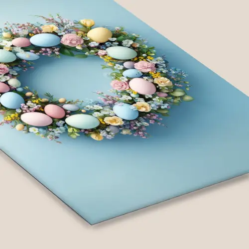 Krans - Eieren - Bloemen fotolijst zwart zonder passe partout klein -zsfeer6