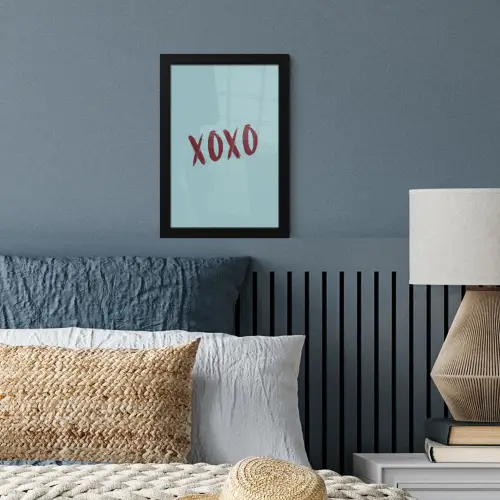 XOXO - Blauw - Rood fotolijst zwart zonder passe partout klein -sfeer3