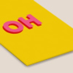 Geel - Roze - Oh - 3D fotolijst zwart zonder passe partout klein -zsfeer6