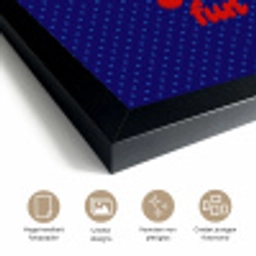Yes fun - Rood - Blauw - Stippen fotolijst zwart zonder passe partout klein -sfeer2