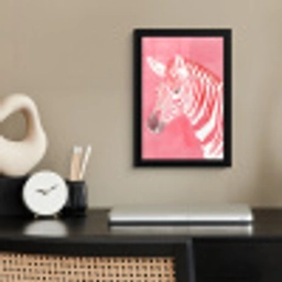 Zebra - Pink - Verf fotolijst zwart zonder passe partout klein -sfeer1