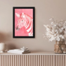 Zebra - Pink - Verf fotolijst zwart zonder passe partout klein -sfeer5