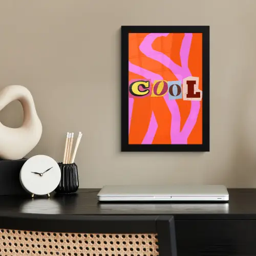 Zebraprint - Grafisch - COOL - Oranje fotolijst zwart zonder passe partout klein -sfeer1