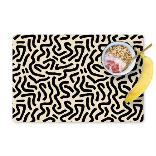Abstract - Lijnen - Zwart Placemat vinyl groot 368 -zzzproduct_Kitchenyeah-website