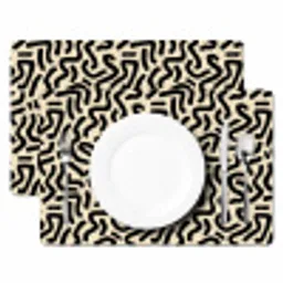 Abstract - Lijnen - Zwart Placemat vinyl groot 368 -zzsfeer2_Kitchenyeah-website