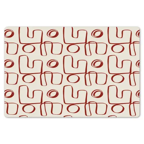 Abstract - Patroon - Beige - Rood Placemat vinyl groot 368 -zzsfeer1_Kitchenyeah-website