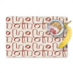 Abstract - Patroon - Beige - Rood Placemat vinyl groot 368 -zzzproduct_Kitchenyeah-website