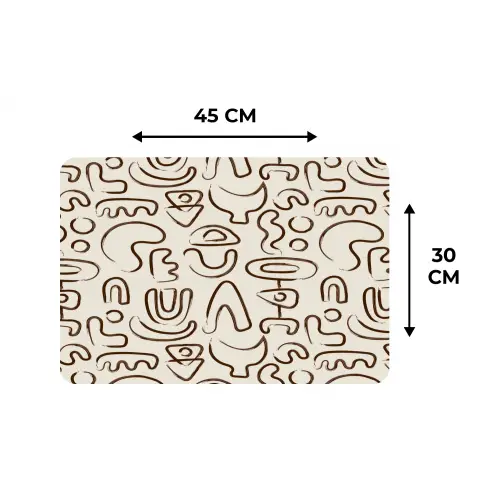 Abstract - Beige - Patroon - Donkerbruin Placemat vinyl groot 368 -specs