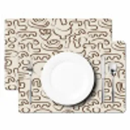 Abstract - Beige - Patroon - Donkerbruin Placemat vinyl groot 368 -zzsfeer2_Kitchenyeah-website