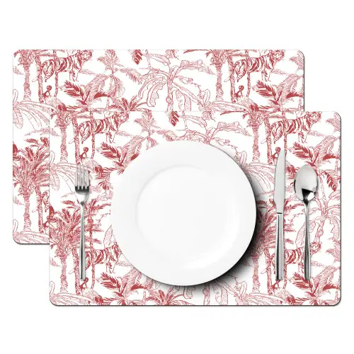 Dieren - Abstract - Rood Placemat vinyl groot 368 -zzsfeer2_Kitchenyeah-website