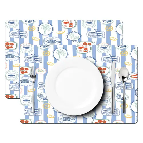 Zee - Sfeer - Kreeft - Oester Placemat vinyl groot 368 -zzsfeer2_Kitchenyeah-website
