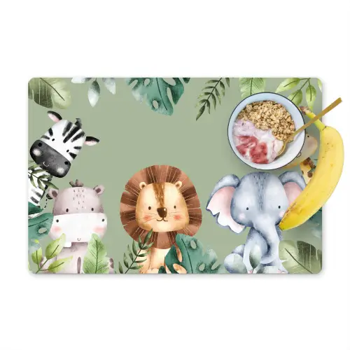 Dieren - Watercolor - Kind - Natuur Placemat vinyl groot -zzzproduct_Kitchenyeah-website