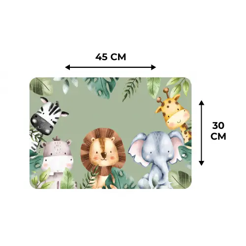 Dieren - Watercolor - Kind - Natuur Placemat vinyl groot -specs