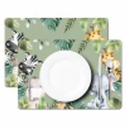 Dieren - Watercolor - Kind - Natuur Placemat vinyl groot -zzsfeer2_Kitchenyeah-website