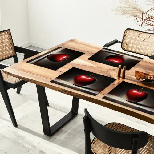Apple - Hart - Rood Placemat vinyl groot -zzsfeer4_Kitchenyeah-website