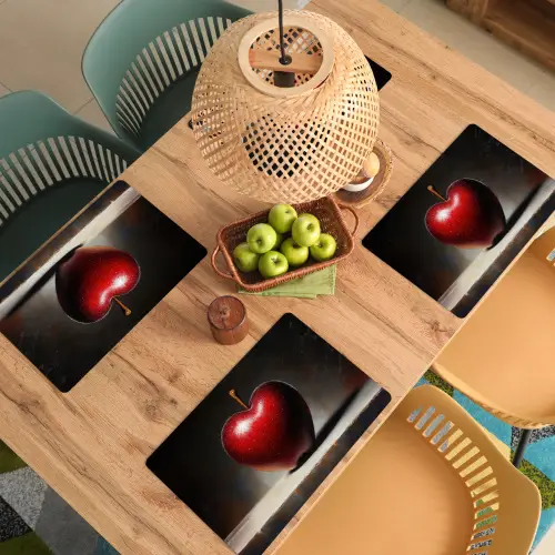 Apple - Hart - Rood Placemat vinyl groot -zzsfeer5_Kitchenyeah-website