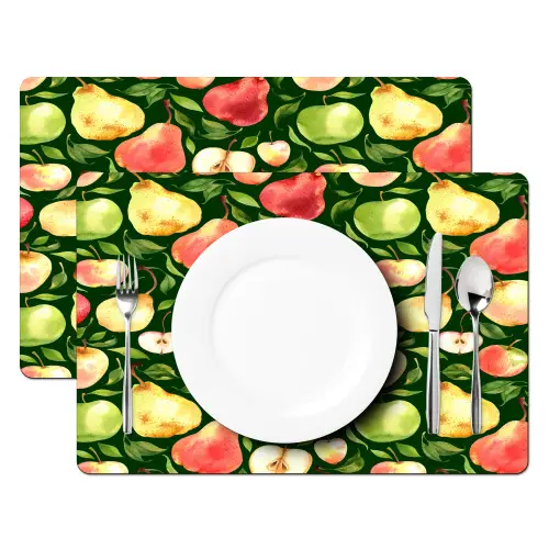 Appels - Peren - Fruit - Groen Placemat vinyl groot 368 -zzsfeer2_Kitchenyeah-website