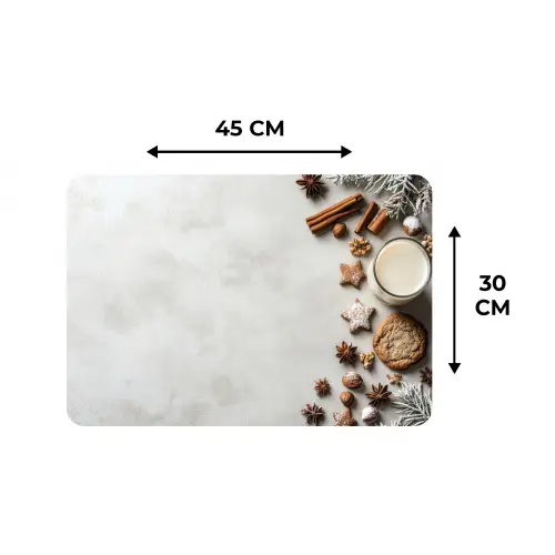 Bakken - Kaneel - Licht - Winter Placemat vinyl groot -specs