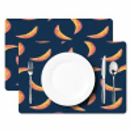 Banaan - Tropisch - Blauw - Patroon Placemat vinyl groot 368 -zzsfeer2_Kitchenyeah-website