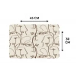 Beige - Gezicht - Lijnen - Bruin Placemat vinyl groot 368 -specs