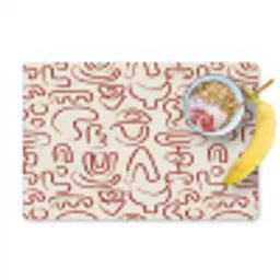 Beige - Vormen - Rood - Patroon Placemat vinyl groot 368 -zzzproduct_Kitchenyeah-website