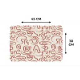 Beige - Vormen - Rood - Patroon Placemat vinyl groot 368 -specs