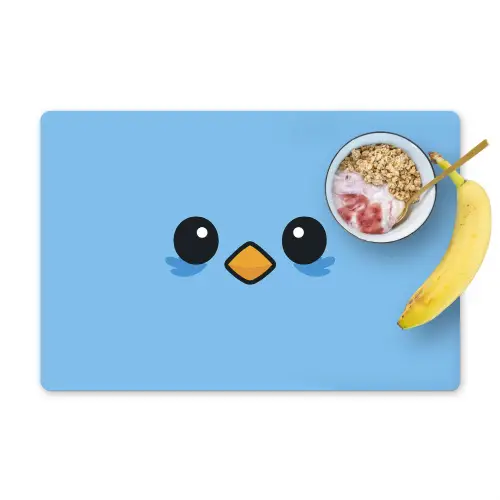 Vogel - Blauw - Eenvoudig Placemat vinyl groot -zzzproduct_Kitchenyeah-website