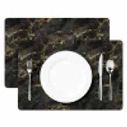 Zwart - Marmer - Goud - Nerf Placemat vinyl groot 368 -zzsfeer2_Kitchenyeah-website