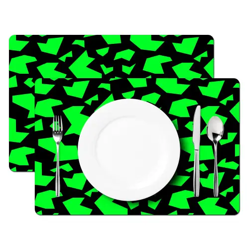 Zwart - Neon - Groen - Patroon Placemat vinyl groot 368 -zzsfeer2_Kitchenyeah-website