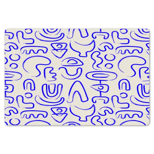 Blauw - Patroon - Abstract - Beige Placemat vinyl groot 368 -zzsfeer1_Kitchenyeah-website