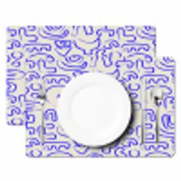 Blauw - Patroon - Abstract - Beige Placemat vinyl groot 368 -zzsfeer2_Kitchenyeah-website