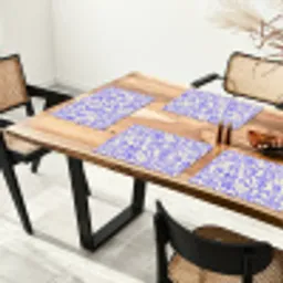Blauw - Patroon - Abstract - Beige Placemat vinyl groot 368 -zzsfeer4_Kitchenyeah-website