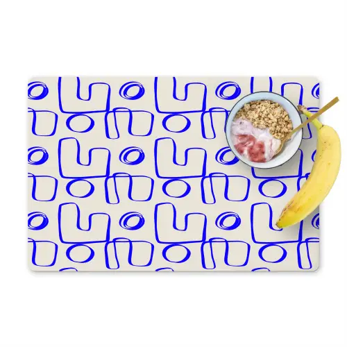 Blauw - Patroon - Beige - Abstract Placemat vinyl groot 368 -zzzproduct_Kitchenyeah-website