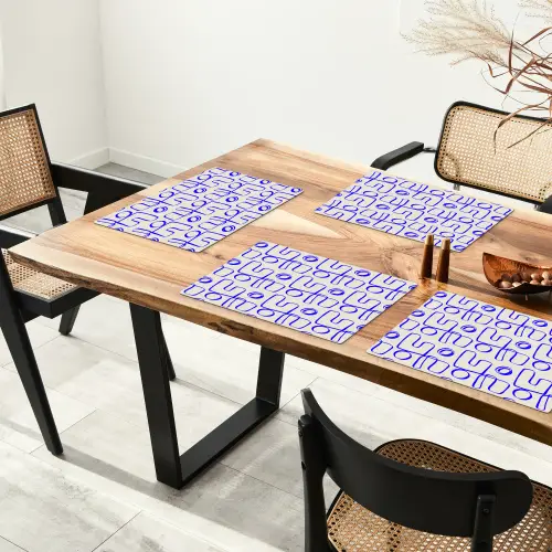 Blauw - Patroon - Beige - Abstract Placemat vinyl groot 368 -zzsfeer4_Kitchenyeah-website